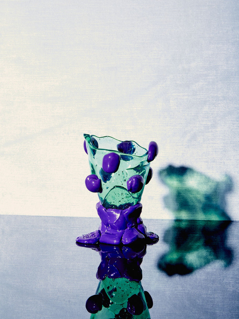 A mini Nugget Vessel by Gaetano Pesce for Fish Design in teal/purple.